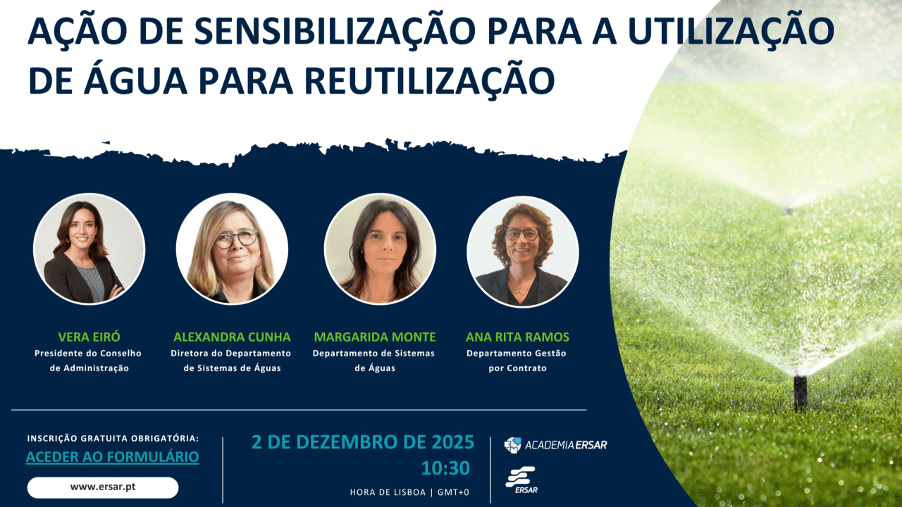 Webinar: Ação de sensibilização para a utilização de água para reutilização